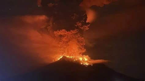 mount ruang in indonesia.